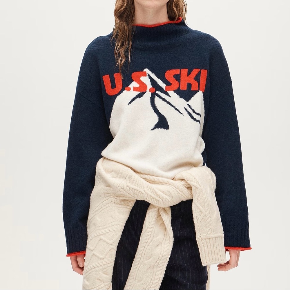 J Crew Women’s 2026 U.S.Ski & Snowboard roll neck size Small lambs wool sweater